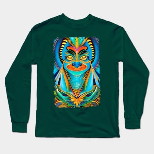 New World Gods (16) - Mesoamerican Inspired Psychedelic Art Long Sleeve T-Shirt